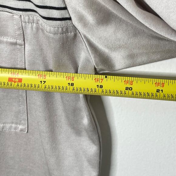 Vintage Oleg Cassini Geometric Polo Shirt L Y2K 90s Retro Gray Streetwear - Picture 7 of 8